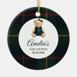 Ornamento De Cerâmica Chic Luxo Ursinho de Pelúcia Chá de Bebê
