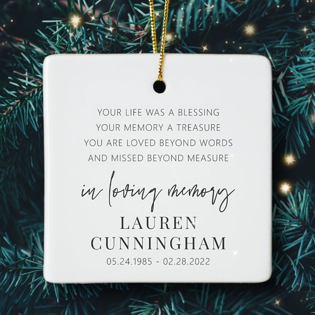 Ornamento De Cerâmica Chic Simples Elegante Moderno Memorial (Criador carregado)