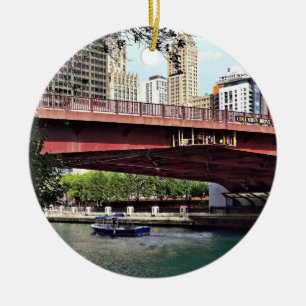 Ornamento De Cerâmica Chicago IL - Táxi da Água em Columbus Dr Bridge