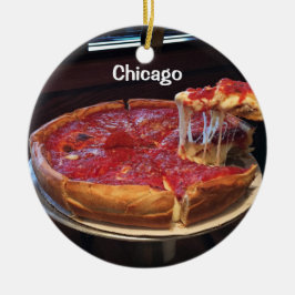 Ornamento De Cerâmica Chicago Style Deep Dish