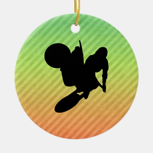 Ornamento De Cerâmica Chicote do motocross (Frente)