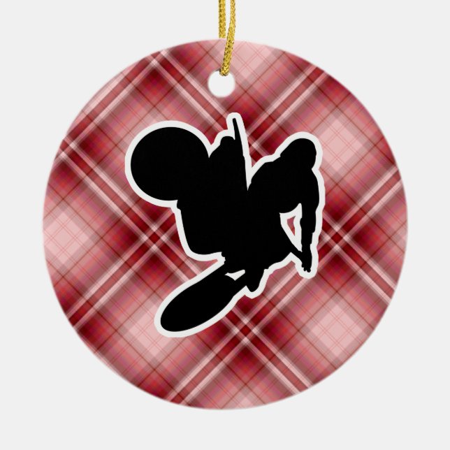 Ornamento De Cerâmica Chicote do motocross (Frente)