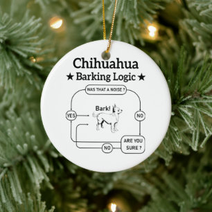Ornamento De Cerâmica Chihuahua Barking Logic Cachorro Engraçado Salgado