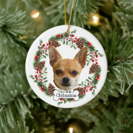 Ornamento De Cerâmica Chihuahua cão Personalizado Pet Ornament