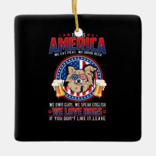 Ornamento De Cerâmica Chihuahua Dog This America 4 De Julho