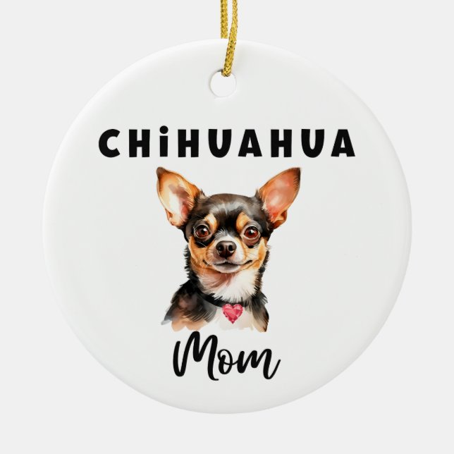 Ornamento De Cerâmica Chihuahua Mãe Ornament (Frente)