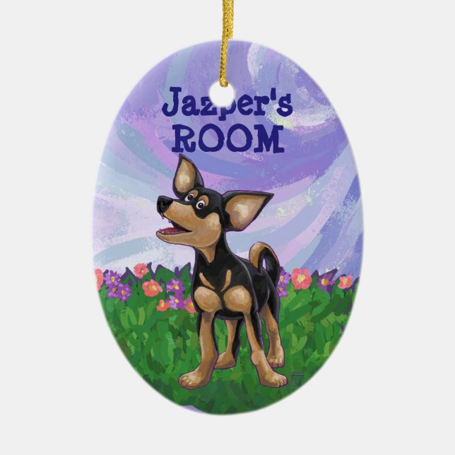 Ornamento De Cerâmica Chihuahua Ofertas e Acessórios (Frente)