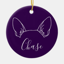 Ornamento De Cerâmica Chihuahua Ornament (Paw Prints)