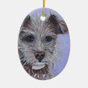 Ornamento De Cerâmica Chihuahua Painting