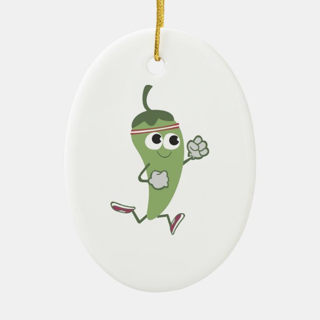 Ornamento De Cerâmica Chili Pepper Runner (Frente)