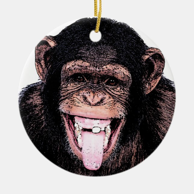 Ornamento De Cerâmica Chimpanzé (Frente)