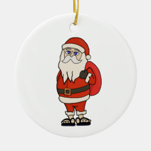 Ornamento De Cerâmica Chinelos de Natal do Papai Noel