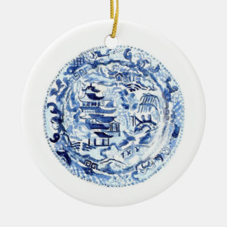 Ornamento De Cerâmica Chinoiserie Plate Cerâmica