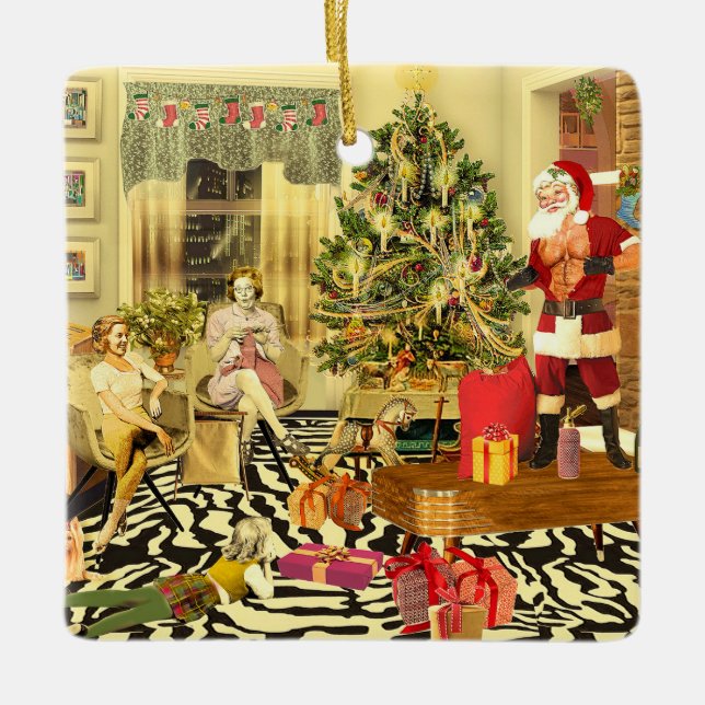 Ornamento De Cerâmica Chippendale Natal (Frente)