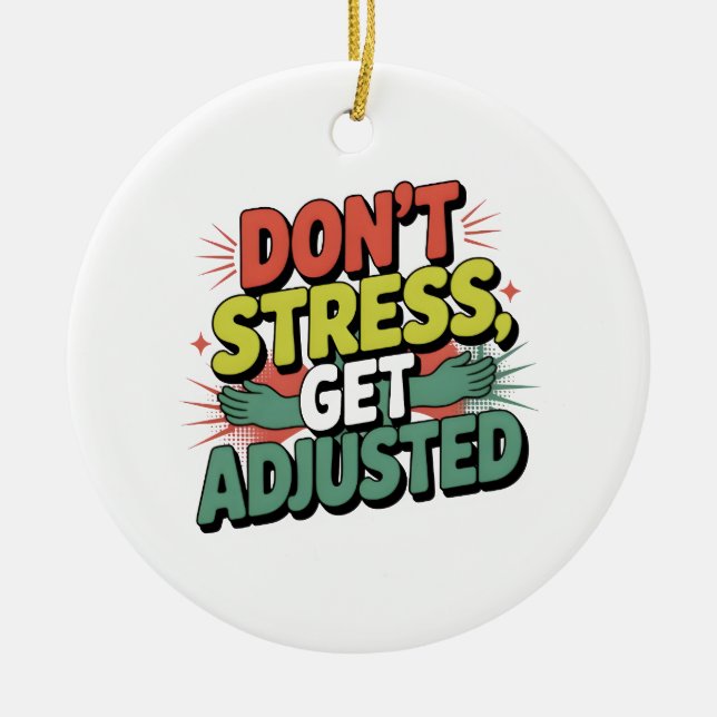 Ornamento De Cerâmica Chiropractic Stress Relief Back Adjustment Gift (Frente)