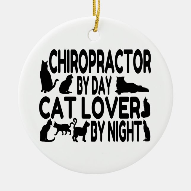 Ornamento De Cerâmica Chiropractor Cat Lover (Frente)