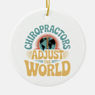 Ornamento De Cerâmica Chiropractors ajustam o Design mundial retrô