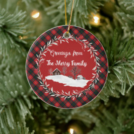 Ornamento De Cerâmica Chisholm Modern Original Scottish Tartan