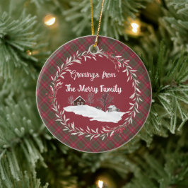 Ornamento De Cerâmica Chisholm Weathered Original Scottish Tartan