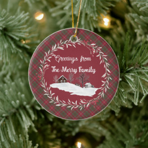 Ornamento De Cerâmica Chisholm Weathered Original Scottish Tartan