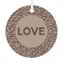Chocolate Brown Mocha Cream Leopard Glitter Love