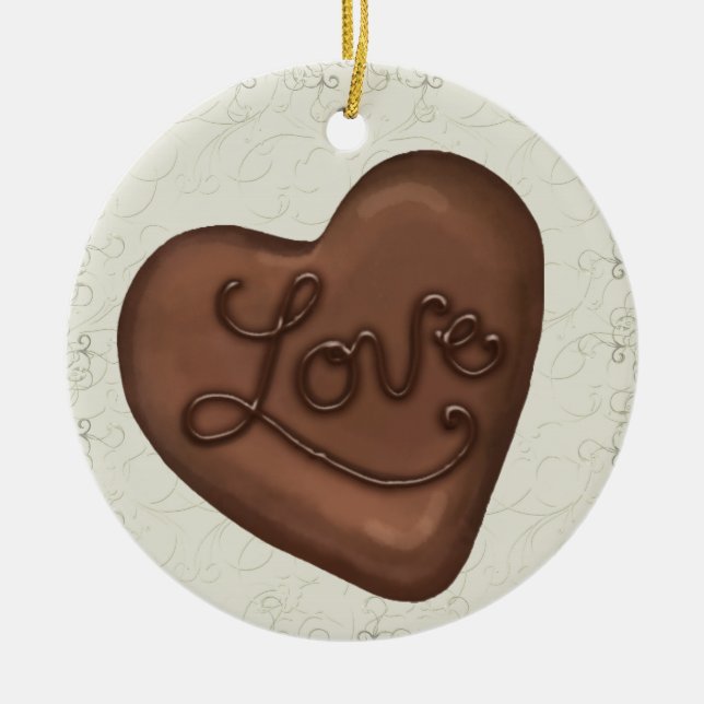 Ornamento De Cerâmica Chocolate Candy Love - SRF (Frente)