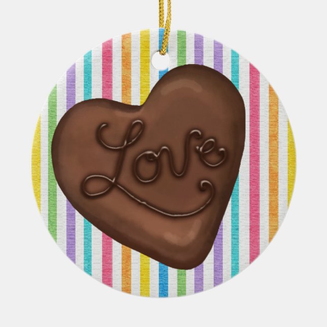 Ornamento De Cerâmica Chocolate Candy Love - SRF (Frente)