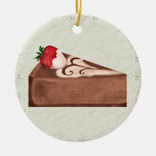 Ornamento De Cerâmica Chocolate Cheesecake - SRF (Frente)