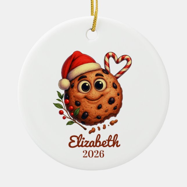 Ornamento De Cerâmica Chocolate Chip Cookie Ornament,Sweet Lovers (Frente)