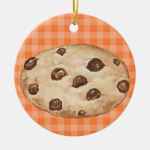 Ornamento De Cerâmica Chocolate Chip Cookie - SRF
