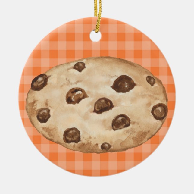 Ornamento De Cerâmica Chocolate Chip Cookie - SRF (Frente)