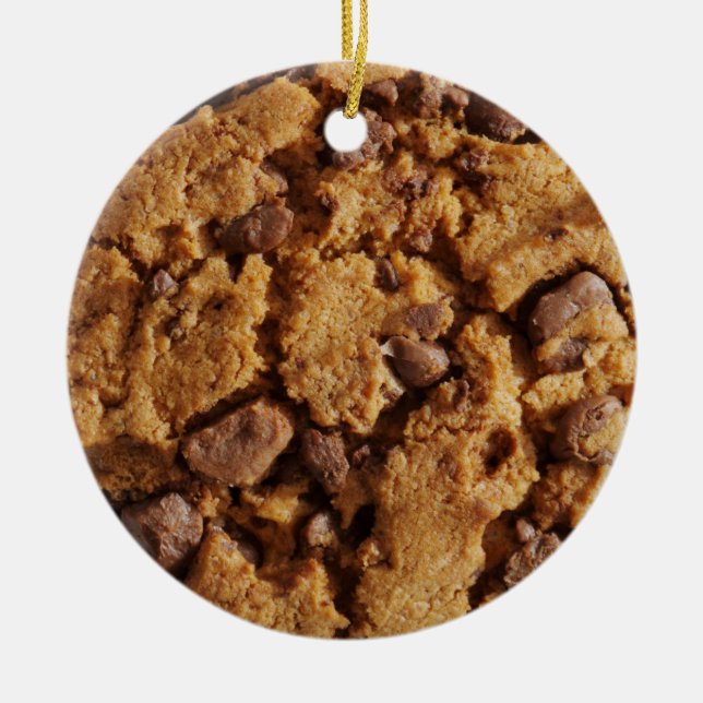 Ornamento De Cerâmica Chocolate Chip Cookie - SRF (Frente)
