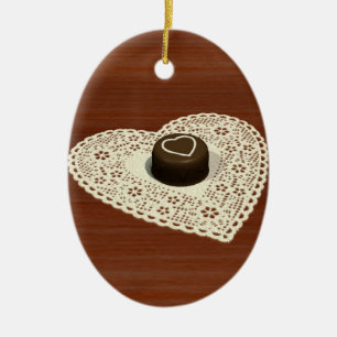 Ornamento De Cerâmica Chocolate do Dia dos Namorados