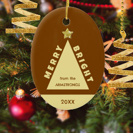 Ornamento De Cerâmica Chocolate Family Photo Minimalist Keepsake