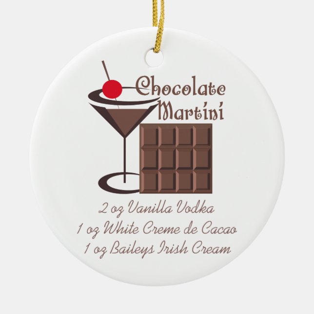 Ornamento De Cerâmica Chocolate Martini (Frente)