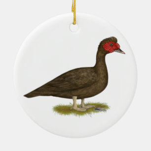 Ornamento De Cerâmica Chocolate Muscovy Drake