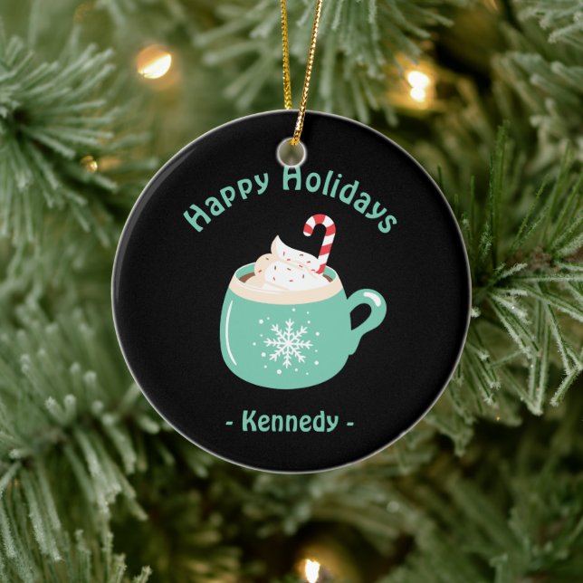 Ornamento De Cerâmica Chocolate Quente de Natal (Árvore)