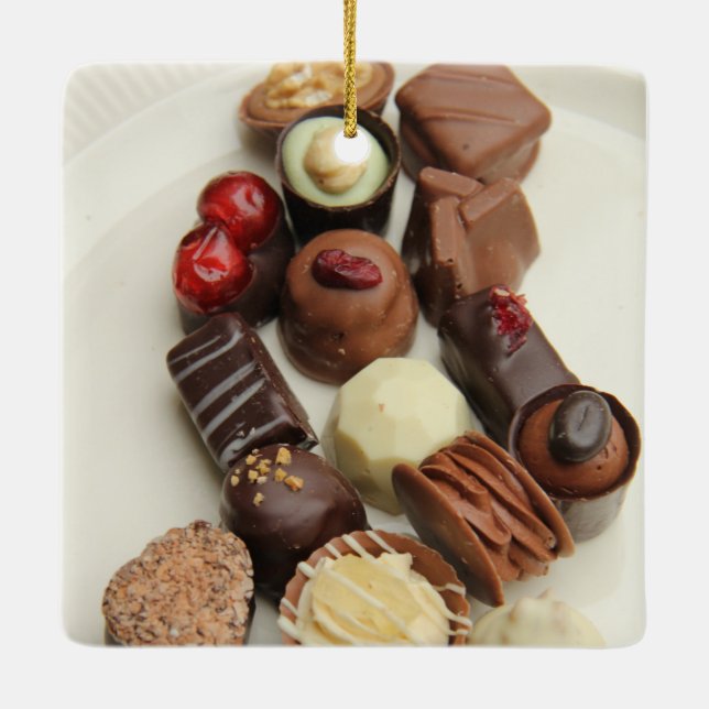 Ornamento De Cerâmica Chocolates da Bélgica (Verso)