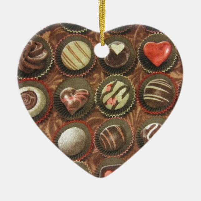 Ornamento De Cerâmica Chocolates & Truffles (Frente)