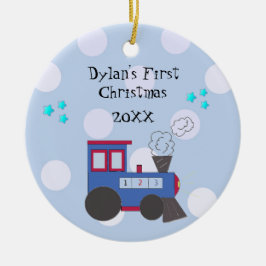 Ornamento De Cerâmica Choo Choo Train Baby's First Christmas
