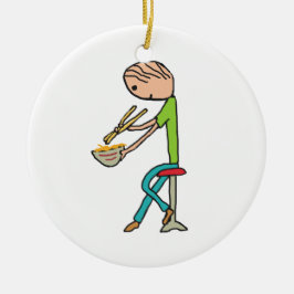 Ornamento De Cerâmica Chopsticks E Noodles