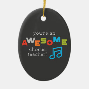 Ornamento De Cerâmica Chorus Teacher Appreciation Day Notes, Incrível
