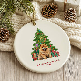 Ornamento De Cerâmica Chow Chow Cachorro Natal Personalizado