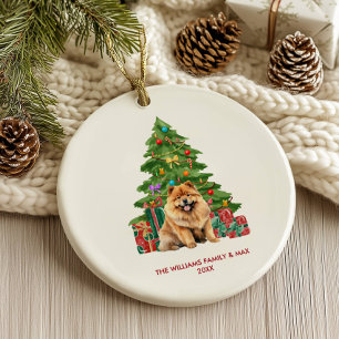 Ornamento De Cerâmica Chow Chow Cachorro Natal Personalizado