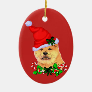Ornamento De Cerâmica Chow Chow Christmas