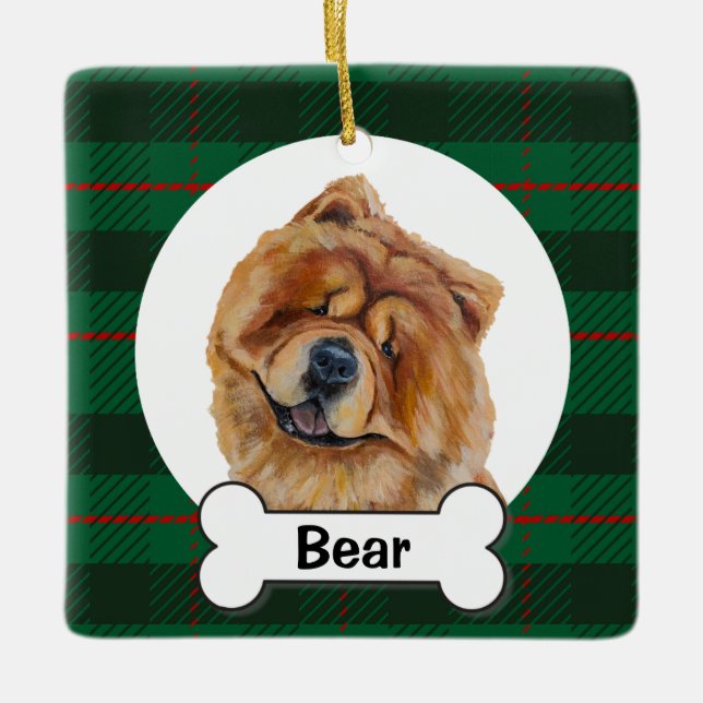 Ornamento De Cerâmica Chow Chow Dog Ornament (Frente)