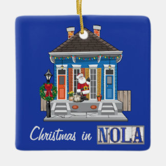 Ornamento De Cerâmica Chrismas na casa de armas de Nova Orleans