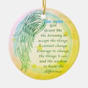 Ornamento De Cerâmica Christian Angel Serenity Prayer