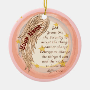 Ornamento De Cerâmica Christian Angel Serenity Prayer