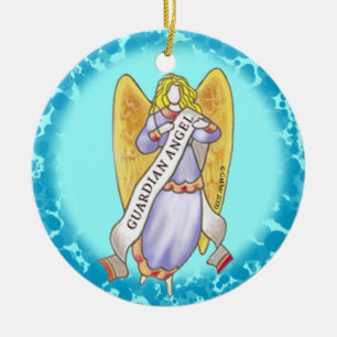 Ornamento De Cerâmica Christian Guardian Angel Ornament